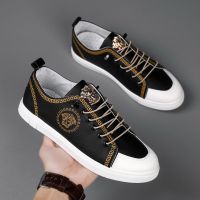 鞋子男夏季新款潮流百搭板鞋男士透气帆布鞋麦昆小白鞋厚底休闲鞋 D10黑色 39