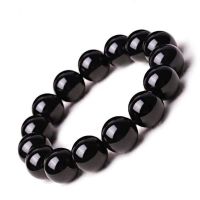 天然乌金黑曜石手链男士女款貔貅辟邪招财皮丘情侣水晶真手串饰品 珠子直径6mm手链(很小)
