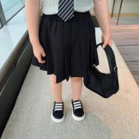 洋气女童装儿童套装女宝宝夏季学院风套装双版本短袖裙子两件套 黑色-(单裙子) 收藏优先发货 80码
