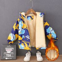 童装男童外套加绒加厚秋冬新款儿童冲锋衣中小童宝宝防风保暖外套 黄色 加绒加棉 100码[建议身高0.9米不偏胖]