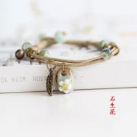 [石生花]森系少女心陶瓷闺蜜铃铛情侣手链女学生韩版简约一对 石生花
