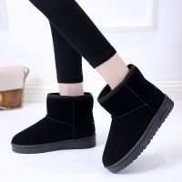 雪地靴女短筒防滑冬季保暖鞋加厚雪地棉鞋短靴2021新款韩版学生鞋 黑色 36