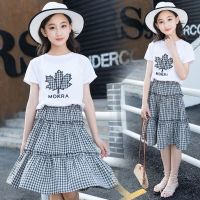 女童夏装套装2021新款韩版中大童夏季时髦洋气女儿童连衣裙两件套 黑色 120 码[适合身高110cm左右]