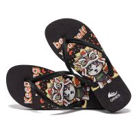 ORIES国潮拖鞋男人字拖夏季外穿凉拖情侣ins潮海边防滑沙滩凉鞋女 黑色 35/36