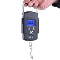 酷贝手提秤电子称便携式高精度家用小秤小型买菜称重器称鱼勾挂钩 英文版蓝色背光