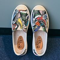 春秋女士帆布鞋老北京布鞋女鞋百搭休闲鞋孕妇软底防滑单鞋渔夫鞋 花鞋 35 标准码