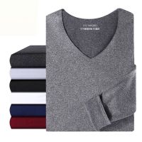 [单衣/套装] 男士无痕保暖内衣套装发热纤维加绒中厚秋衣秋裤男 单件上衣[颜色随机] M 码[90-100斤左右]