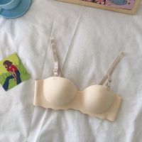 糖果色内衣少女文胸无痕无钢圈聚拢透气厚款2020新款秋小胸罩内衣 杏色 70A