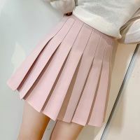 百褶裙2021新款女夏黑色jk短裙春秋冬ins高腰a字半身裙显瘦百搭 粉色[优质西装料] XS 一尺八(75-85斤以内
