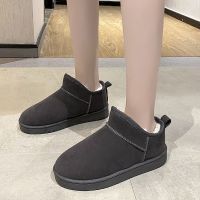 2020冬季女士雪地靴短筒韩版保暖加绒学生休闲平底短靴棉鞋面包鞋 灰色 标准码 39