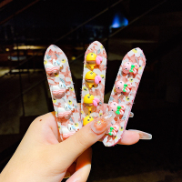 儿童卡通可爱后脑勺碎发神器女童宝宝刘海贴粘头发魔术贴发卡发饰 1#粉独角兽+蜜蜂+兔子三件套