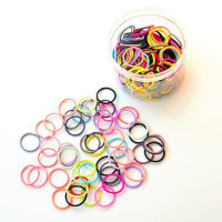 小小号儿童发圈头绳女童不伤发饰皮筋宝宝头饰高弹力胶圈婴儿皮套 基础款混色100 个盒装