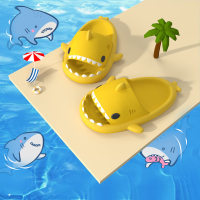 鲨鱼儿童拖鞋夏季可爱卡通男童室内家用软底防滑家居宝宝凉拖鞋女 黄色 内长15cm [150]