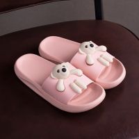 居家拖鞋女夏新款室内软萌可爱卡通小熊情侣凉拖学生宿舍凉拖鞋男 虾粉 36