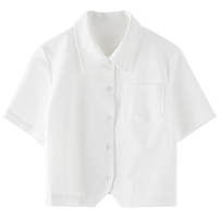 学院风jk衬衫女2021夏季新款设计感小众白色短袖衬衣日系雪纺上衣 气质白(百搭主图款) S 面料不透 不变形