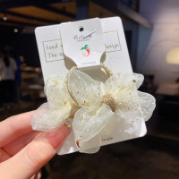 儿童皮筋可爱女童宝宝公主扎头发蝴蝶结头绳发圈橡皮筋小女孩发饰 1#米黄色