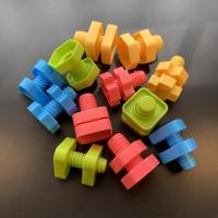 桌面玩具螺丝螺母形状配对颜色认知蒙氏教具小宝宝早教具儿童益智 彩色4对颜色形状不重复 收藏送玩具