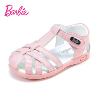 清仓迪士尼女童凉鞋夏中大童软底包头洋气公主罗马鞋小女孩沙滩鞋 DA3806粉色 23