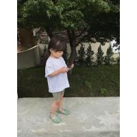 允儿妈女童夏季新款打底裤外穿洋气短裤 宝宝夏天裤子儿童骑行裤 豆绿 12M(80cm)