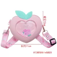 儿童包包卡通硅胶零钱包流沙桃子小包包可爱小女孩斜挎包男童小包 粉色[流沙桃子]
