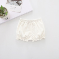 小女童棉花苞短裤婴儿灯笼裤0宝宝1打底裤2外穿3岁夏季薄款可开档 奶白 9码半腰围20cm推荐身高75cm