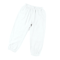 巴布豆儿童装男童裤子洋气防蚊裤2021春夏季新款中大童薄款 纯色防蚊裤-白色 90cm