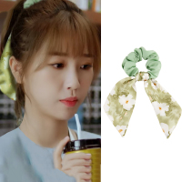 发带女绑发头饰夏季马尾头绳2021年新款飘带丝巾大肠发圈发绳发饰 绿色