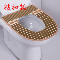 夏季防水家用马桶坐垫四季通用厕所坐便套器垫圈马桶垫子马桶套贴 棕色蝴蝶结粘扣款