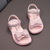 女童凉鞋2021年夏季新款儿童公主童鞋小学生软底中大童女孩沙滩鞋 粉色 26码鞋内长16.5cm