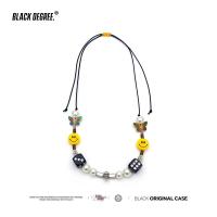 BLACKDEGREE × 黑度ins潮流嘻哈笑脸蝴蝶珍珠骰子骷髅男女款项链 骷髅笑脸项链(可调节)