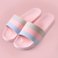 情侣凉拖鞋女士夏季浴室防滑厚底室内家居家用外穿一字拖鞋男夏天 粉色 36-37(适合35-36的脚穿)