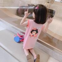 女童连衣裙T恤裙子夏款2021新款儿童夏装POLO小童宝宝洋气公主裙 粉红色 娃娃头背心T裙粉 90cm