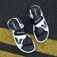 凉鞋男夏季外穿2021新款防汗罗马休闲学生青少年沙滩开车拖鞋两穿 黑色 8812 40