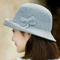 春夏季新款礼帽韩版遮阳帽英伦女士草帽爵士帽出游度假沙滩帽子潮 浅灰色 M(56-58cm)