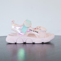 女童凉鞋儿童沙滩鞋子2021夏季新款小女孩公主鞋软底宝宝鞋中大童 粉红色 26码内长约16cm