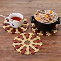 菜垫子隔热垫家用竹制防烫耐热砂锅垫餐桌垫碗垫茶杯垫盘子垫餐垫 圆形竹垫3个装