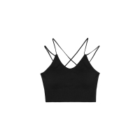 黑泽玄七微胖mm2021夏季新款时尚气质内搭百搭性感抹胸吊带背心女 黑色 均码