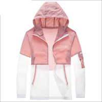 情侣防晒服男士夏季超薄款透气冰丝户外皮肤风衣钓鱼防晒衣女外套 29粉色 M [100-110斤]