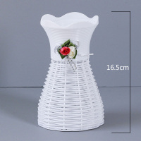 简约现代塑料花篮仿真藤编花瓶家居插花花器小清新家居装饰品摆件 体验装【1个花瓶】