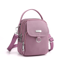 质感斜挎小包夏天牛津布迷你时尚女士手提包防水手拎包帆布单肩包 肉粉色