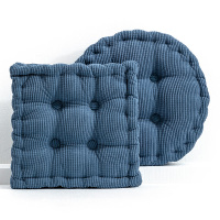 加厚坐垫学生办公室久坐椅子软垫子屁股垫地上榻榻米家用座垫椅垫 玉米粒坐垫-009【灰蓝】 直径40cm（圆形） 厚度约8