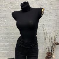 韩国INS简约基本款秋冬 超hao看的海螺蓝色微透高领打底t恤2020女 黑色 均码