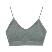 内衣女无钢圈少女感聚拢文胸抹胸夏学生三角杯性感背心式胸罩裹胸 灰色 均码