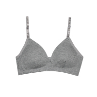 少女三角杯夏季薄款无钢圈胸罩女学生小胸平胸抹胸内衣背心式文胸 灰色 均码