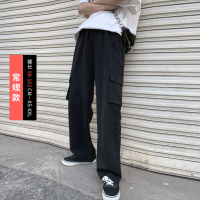 2021新款工装裤女夏季薄款黑色宽松高腰直筒显瘦拖地阔腿裤垂感 黑色(普通版) S