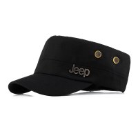 鸭舌帽子男士春夏秋冬天棒球遮阳帽平顶军帽太阳帽户外出游韩版潮 Jeep字母-黑色 均码（帽围55-62cm）可调节