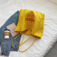 布包慵懒款风帆布包女夏2021新单肩托特大包大学生布袋大容量包包 黄色