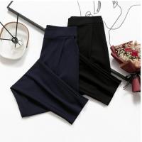 品牌折扣店商场专柜撤柜女装尾货清仓2021春夏装高腰直筒休闲裤女 深蓝色 1XL[100-125斤]