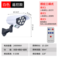 新款太阳能庭院户外仿真监控摄像头灯室外防水人体感应超亮照明灯 太阳能监控灯[遥控款]