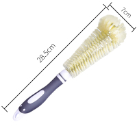 杯刷清洁长柄小刷子破壁机专用水杯清洗神器杯子刷奶瓶的涮子套装 尼龙奶瓶刷短款1只装(蓝灰随机色)